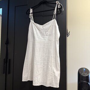 DYNAMITE - Bustier Mini Linen Dress (white, sz L)